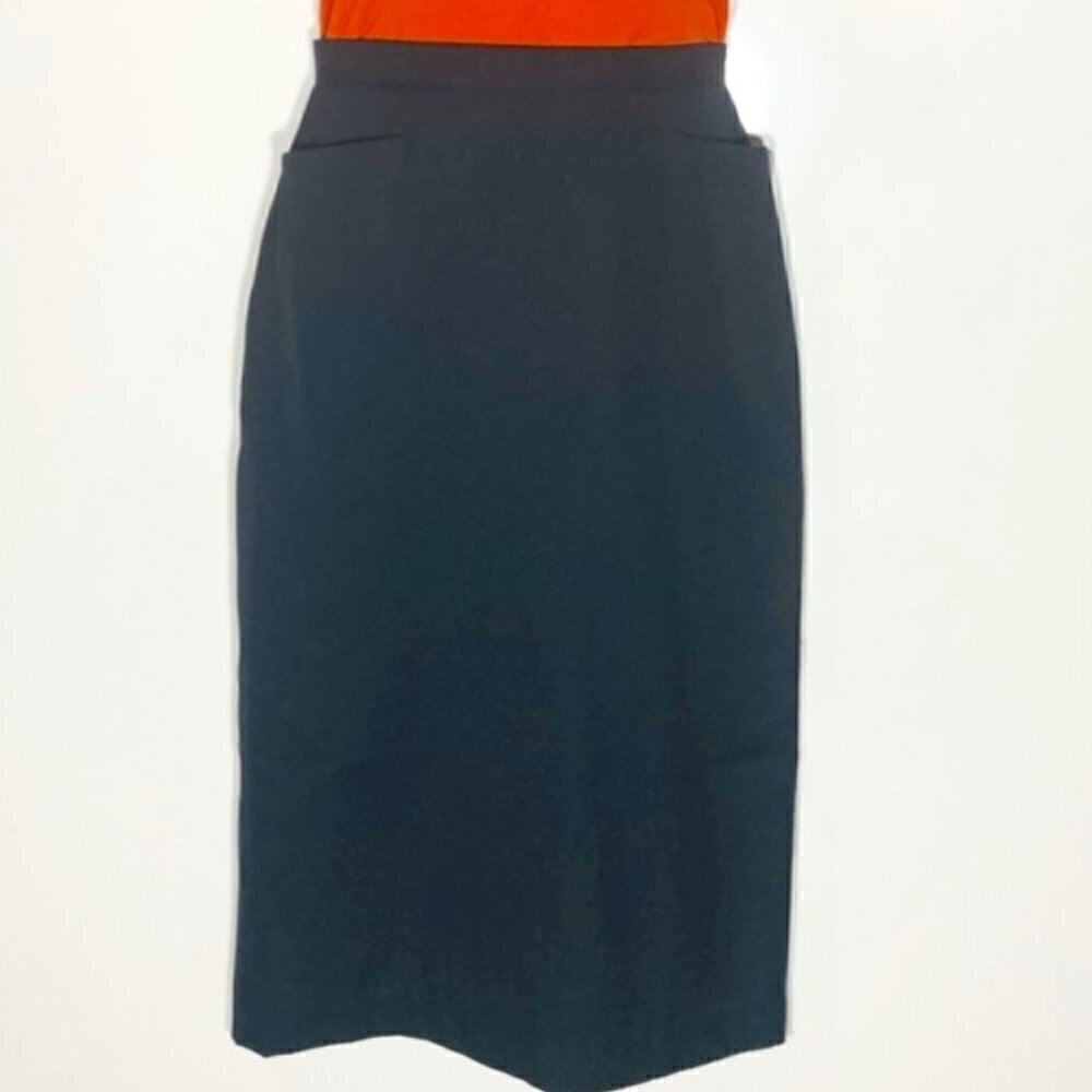 Evan Picone Deauville NWT Navy Wool Blend Pencil Skirt Professional Office SZ 6